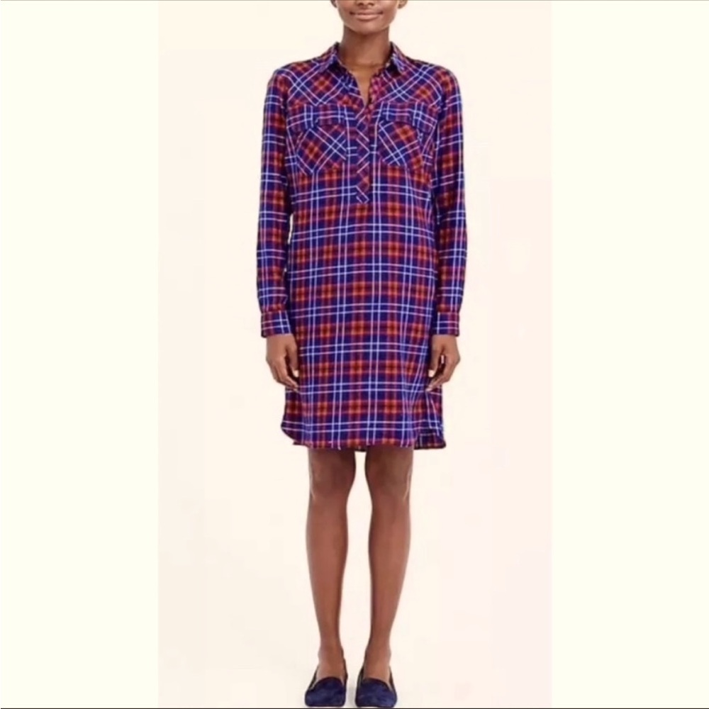 Jcrew plaid shirt dress